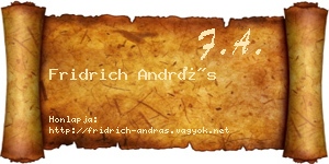 Fridrich András névjegykártya
