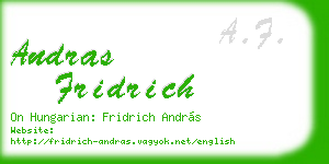 andras fridrich business card